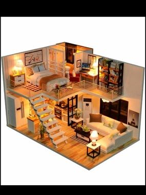 Cutebee DIY House Wall Art Sticker - Navy Blue & Coral